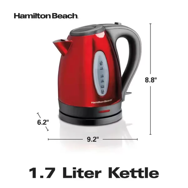 7-Cup Red Stainless Steel Electric Kettle