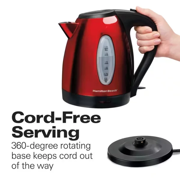 7-Cup Red Stainless Steel Electric Kettle