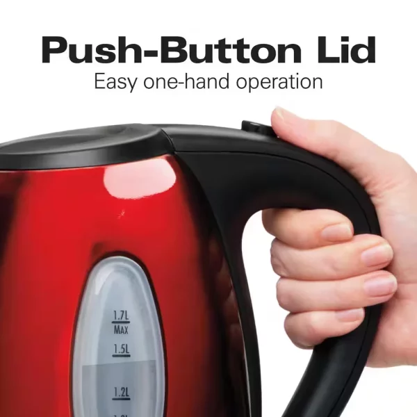 7-Cup Red Stainless Steel Electric Kettle