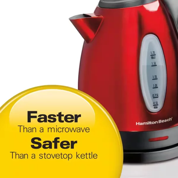 7-Cup Red Stainless Steel Electric Kettle