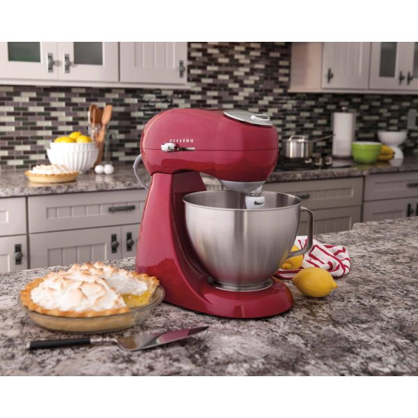 Eclectrics 4.5 Qt. 12-Speed Red All-Metal Stand Mixer