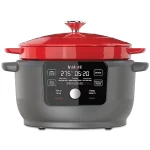 6 qt. Red Enameled Cast Iron Precision Electric Dutch Oven Multi-Cooker with Lid