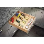 1.5 in. H x 22 in. W x 19.75 in.3-Tier Wooden Spice Drawer Organizer Insert, Maple