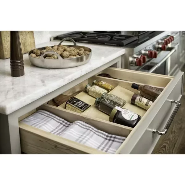 1.5 in. H x 22 in. W x 19.75 in.3-Tier Wooden Spice Drawer Organizer Insert, Maple