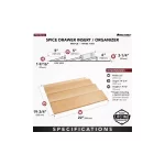 1.5 in. H x 22 in. W x 19.75 in.3-Tier Wooden Spice Drawer Organizer Insert, Maple
