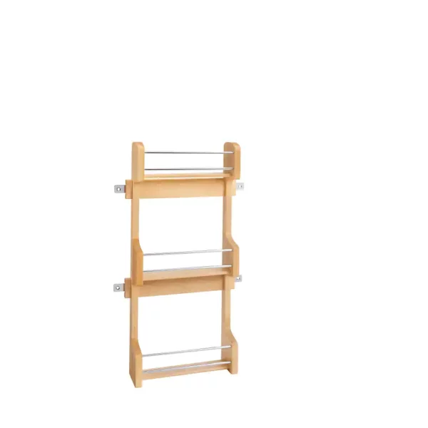 21.5 in. H x 10.5 in. W x 3.12 in. D Wood Small Cabinet Door Mount 3-Shelf Spice Rack