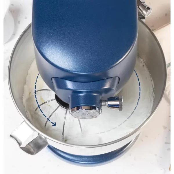 5.3 Qt. 7-Speed Sapphire Blue Stand Mixer with Coated Flat Beater, Coated Dough Hook, Wire Whisk, and Pouring Shield