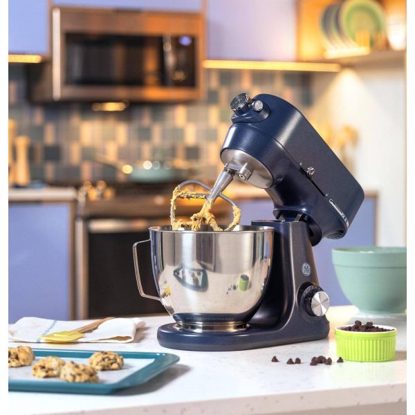 5.3 Qt. 7-Speed Sapphire Blue Stand Mixer with Coated Flat Beater, Coated Dough Hook, Wire Whisk, and Pouring Shield