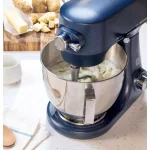5.3 Qt. 7-Speed Sapphire Blue Stand Mixer with Coated Flat Beater, Coated Dough Hook, Wire Whisk, and Pouring Shield