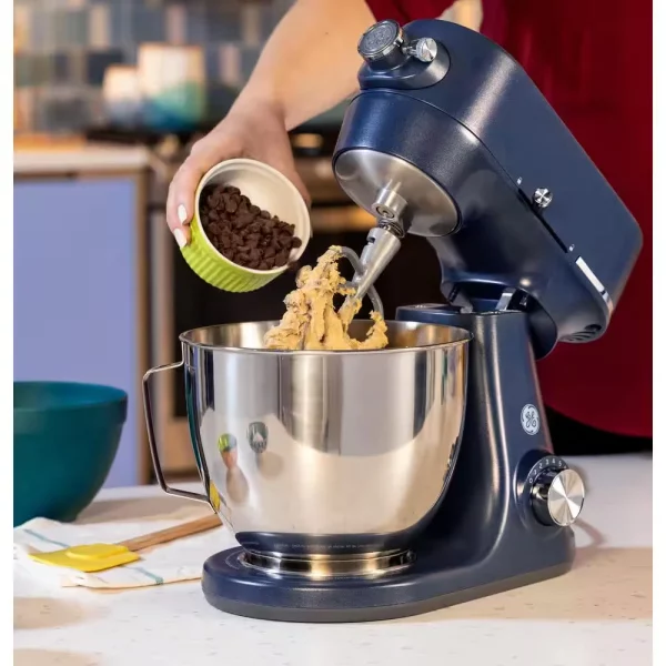 5.3 Qt. 7-Speed Sapphire Blue Stand Mixer with Coated Flat Beater, Coated Dough Hook, Wire Whisk, and Pouring Shield