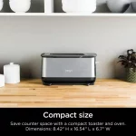 Foodi 2-in-1 Flip Toaster, 2-Slice Toaster, Compact Toaster Oven, Snack Maker, Reheat, Defrost, Stainless Steel, ST101