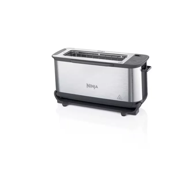 Foodi 2-in-1 Flip Toaster, 2-Slice Toaster, Compact Toaster Oven, Snack Maker, Reheat, Defrost, Stainless Steel, ST101