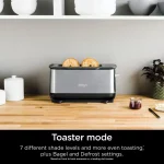 Foodi 2-in-1 Flip Toaster, 2-Slice Toaster, Compact Toaster Oven, Snack Maker, Reheat, Defrost, Stainless Steel, ST101