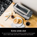 Foodi 2-in-1 Flip Toaster, 2-Slice Toaster, Compact Toaster Oven, Snack Maker, Reheat, Defrost, Stainless Steel, ST101