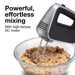 5-Speed Black and Silver Hand Mixer with Power Boost