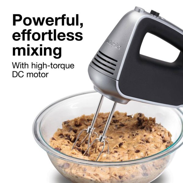5-Speed Black and Silver Hand Mixer with Power Boost