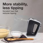 5-Speed Black and Silver Hand Mixer with Power Boost
