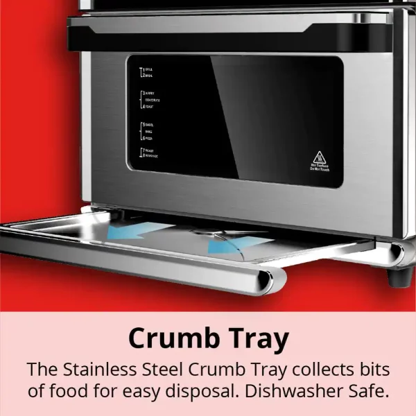 All-in-1 Premium 30 Qt. Stainless Steel Touchscreen Air Fryer Toaster Oven with Recipe Book