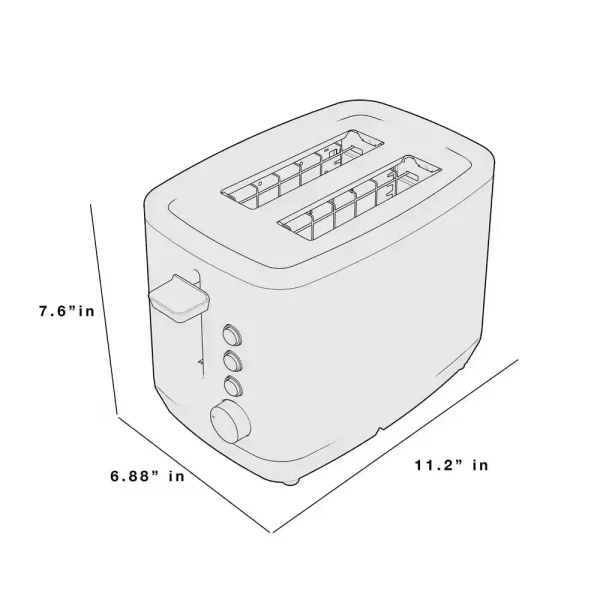 2-Slice Stainless Steel Wide Slot Toaster with 7 Shade Settings