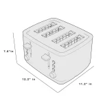 4-Slice Stainless Steel Wide Slot Toaster with 7 Shade Settings