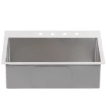 Professional 32 in. Tight Radius Drop-in 16G Stainless Steel 4-Hole Single Bowl Kitchen Sink with Accessories