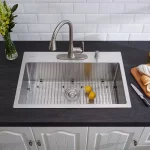 Professional 32 in. Tight Radius Drop-in 16G Stainless Steel 4-Hole Single Bowl Kitchen Sink with Accessories