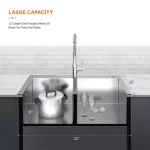Professional 33 in. Zero Radius Drop-In 50/50 Double Bowl Drop-In Stainless Steel Kitchen Sink with Accessories