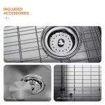 Professional 33 in. Zero Radius Drop-In 50/50 Double Bowl Drop-In Stainless Steel Kitchen Sink with Accessories