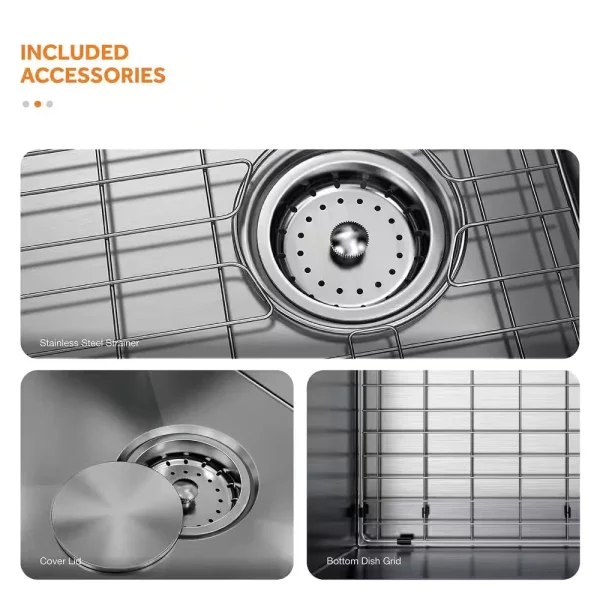 Professional 33 in. Zero Radius Drop-In 50/50 Double Bowl Drop-In Stainless Steel Kitchen Sink with Accessories