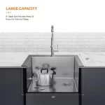 All-in-One Tight Radius Drop-In/Undermount 18G Stainless Steel 25 in. Single Bowl Kitchen Sink with Spring Neck Faucet
