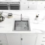 All-in-One Tight Radius Drop-In/Undermount 18G Stainless Steel 25 in. Single Bowl Kitchen Sink with Spring Neck Faucet