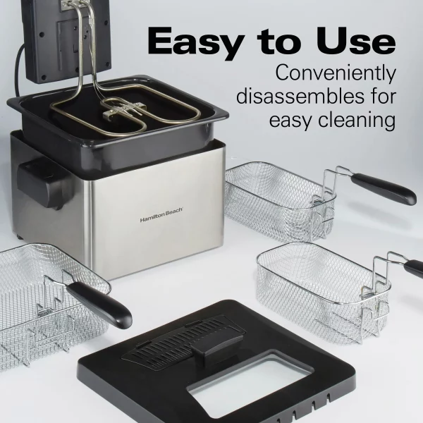 Professional-Style 3-Basket Deep Fryer