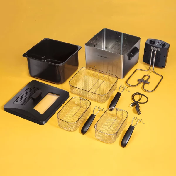 Professional-Style 3-Basket Deep Fryer