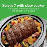 2 in 1 6 Qt. Stainless Steel Slow Cooker with Air Fry Lid