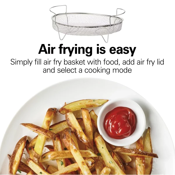 2 in 1 6 Qt. Stainless Steel Slow Cooker with Air Fry Lid