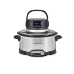 2 in 1 6 Qt. Stainless Steel Slow Cooker with Air Fry Lid