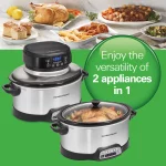 2 in 1 6 Qt. Stainless Steel Slow Cooker with Air Fry Lid