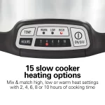 2 in 1 6 Qt. Stainless Steel Slow Cooker with Air Fry Lid