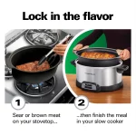 Stovetop Sear and Cook 6 Qt. Stainless Steel Slow Cooker
