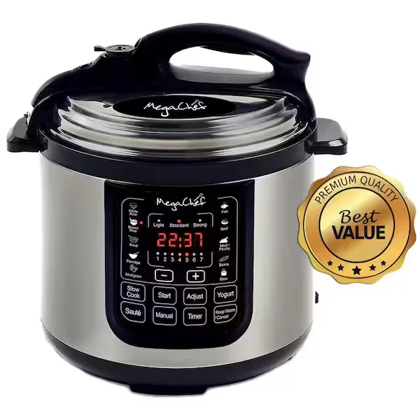8 Qt. Stainless Steel Electric Pressure Cooker with Stainless Steel Pot