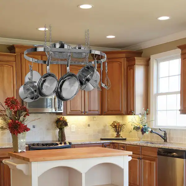 Oval Hanging Ceiling Pot Rack-Stainless Steel