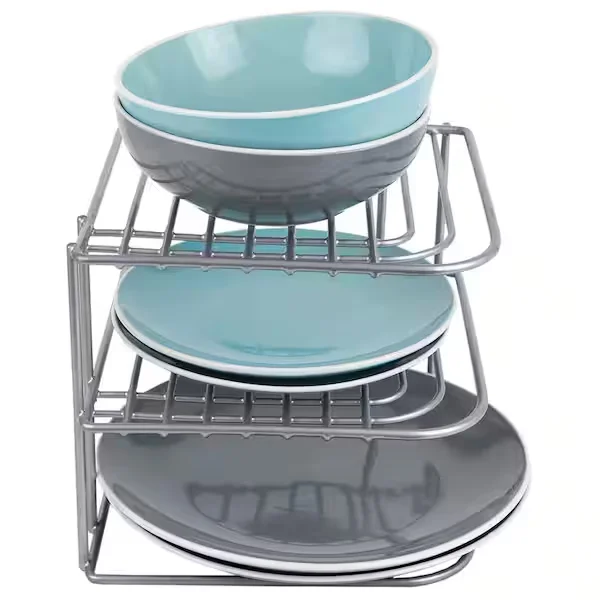 Heavy Weight Vinyl Coated Steel Corner Shelf in Silver