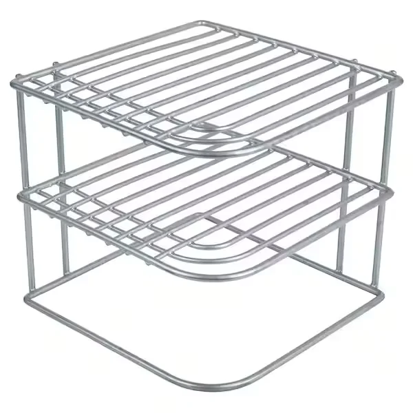 Heavy Weight Vinyl Coated Steel Corner Shelf in Silver