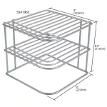 Heavy Weight Vinyl Coated Steel Corner Shelf in Silver