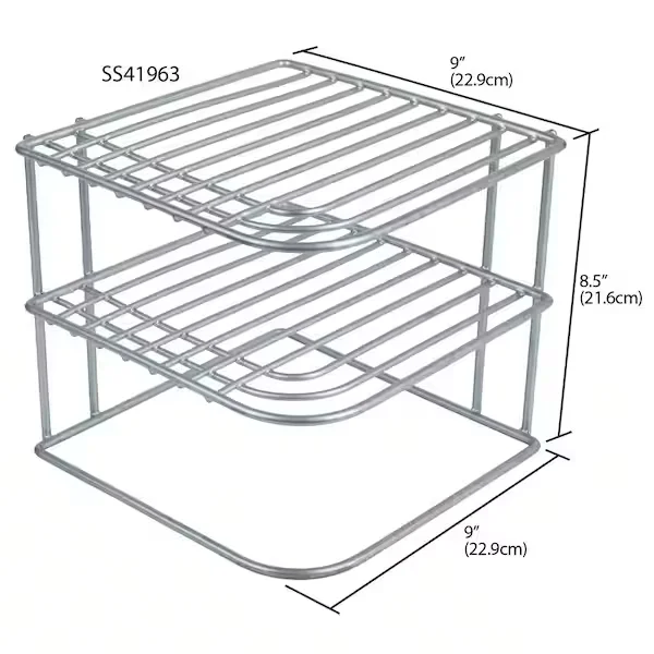 Heavy Weight Vinyl Coated Steel Corner Shelf in Silver