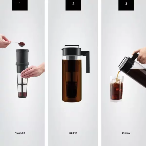 64 oz. Cold Brew Black Tritan Plastic Clear Coffee Maker