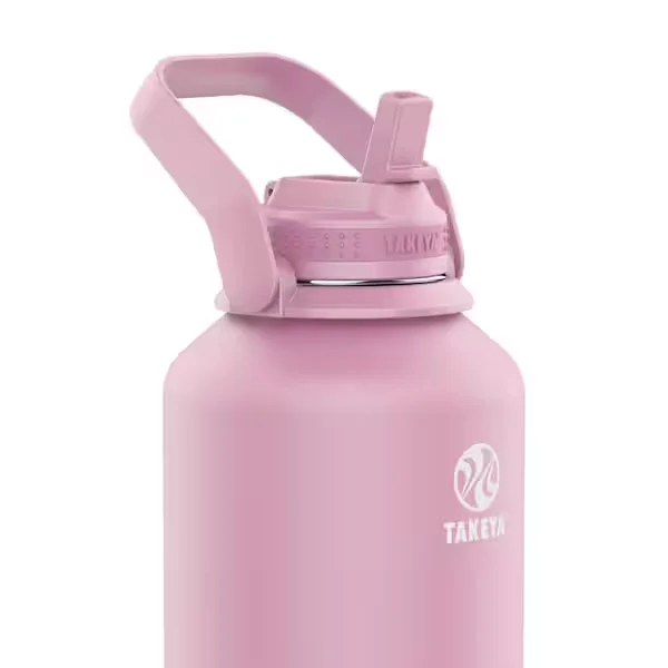 Actives 64 oz. Stainless Steel Wide Handle Straw Bottle Pink Lavender