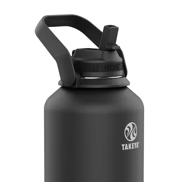Actives 64 oz. Stainless Steel Wide Handle Straw Bottle Onyx