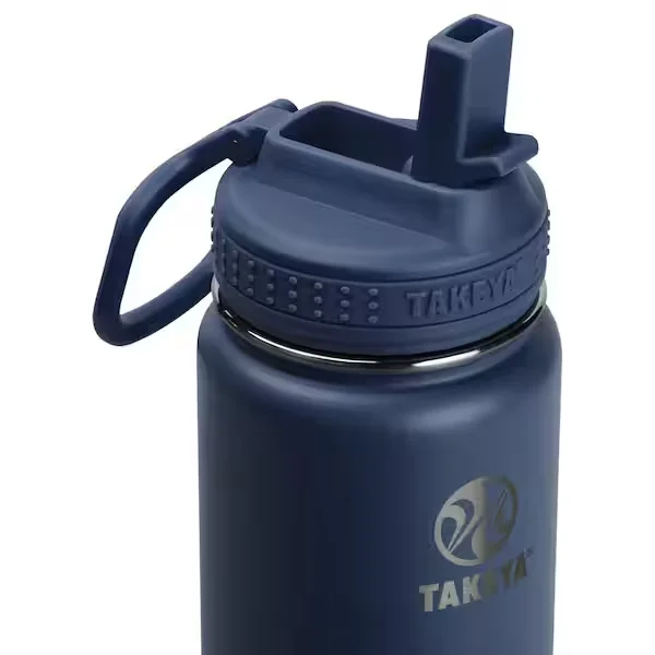 Actives 18 oz. Midnight Insulated Stainless Steel Water Bottle with Straw Lid
