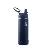 Actives 18 oz. Midnight Insulated Stainless Steel Water Bottle with Straw Lid